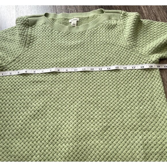 Vintage LL Bean Women’s Size M Knitted Mint Green Sweatshirt Crew Neck Sweater - Picture 5 of 14